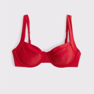 Abercrombie & Fitch Women’s Wide Strap Underwire Bikini Top - Vivid Red L